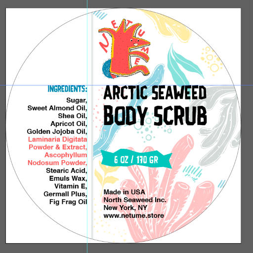 30% Pure Seaweed Body Scrub. Crushed Laminaria, Bladderwrack, and Chlorophyllin for washing, cleansing, and nourishing. Detoxify and rejuvenate for velvety ski